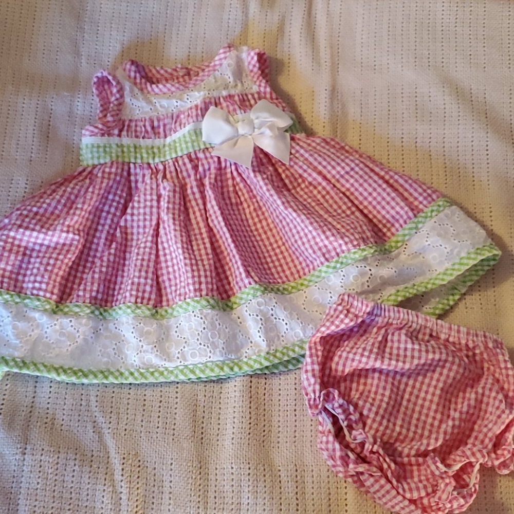 6m gingham and eyelet dress